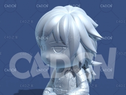 跪在地上的日本动漫人物富冈义勇卡通角色雕塑C4D模型 Tomioka Giyuu