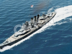 C4D海军舰艇军舰舰船-英国肯特级重巡洋舰模型 Kent Heavy Cruiser 3d Model