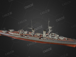 德国海军柯尼斯堡级轻型巡洋舰C4D模型下载Konigsberg 3d model