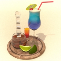 鸡尾酒C4D模型 Summer Cocktails Nicole Alman