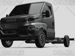 依维柯平板车卡车运输车牵引车2020款C4D汽车模型下载