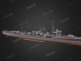 日本海军白露型驱逐舰白露级一等驱逐舰C4D模型下载Shiratsuyu 3d model
