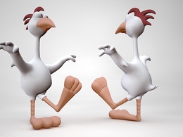 卡通小公鸡C4D模型 Cartoon cock 3d model