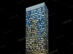 夜间摩天大楼办公楼写字楼C4D模型 Archmodels Vol.103_Night Skyscrapers - model-30
