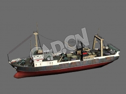 C4D拖网渔船模型 Trawler 3d Model