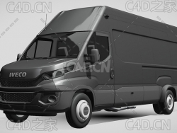 依维柯封闭式面包车货车2014-2016款C4D汽车模型下载