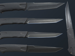 5把匕首3D模型 Cubebrush – HQ PBR Combat Knives Pack