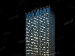 夜间摩天大楼办公楼写字楼C4D模型 Archmodels Vol.103_Night Skyscrapers - model-06
