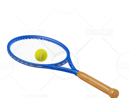 网球拍和网球C4D模型下载