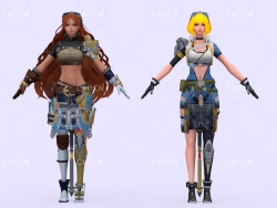 2个动漫卡通女孩角色模型Hephaistos - 3D Model