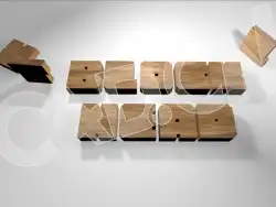 C4D木纹堵头字电影片头文字标题文字模型 Block Head 3d model