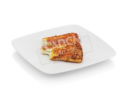 C4D被咬的意大利腊肠和奶酪三角食物模型 Bitten triangle with salami and cheese