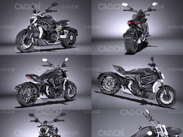 杜卡迪X-Diavel摩托车C4D模型 Ducati X-Diavel 2016 3D Model