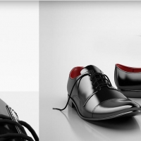 男士黑色皮鞋、系带黑皮鞋C4D模型 Men's black shoes 3D model