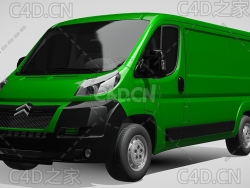 雪铁龙封闭式玻璃面包车货车2006-2014款C4D汽车模型下载