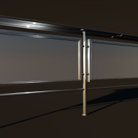 户外不锈钢三连体灯箱3D模型 3d model Lightbox