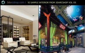10个室内场景3D模型 3darcshop -10 SAMPLE INTERIOR FROM VOL 05