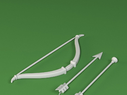 低面卡通弓箭图标模型bow and arrow