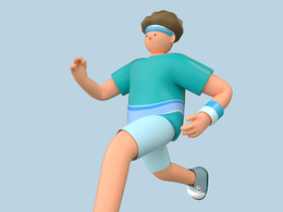 奔跑冲刺年轻男孩人物运动C4D OCTANE模型下载