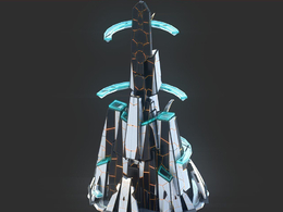 未来科幻创意摩天大楼建筑c4d模型 Sci-Fi Futuristic Future Fantasy City Building-4