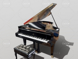 专业三角钢琴C4D模型 piano
