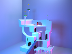 纪念碑谷卡通场景C4D模型