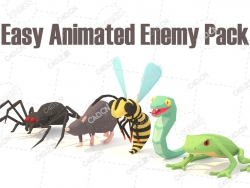 6个低面多边形卡通动物动画C4D模型Easy Animated Enemy Pack