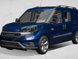 道奇RAM封闭车厢面包车货车promaster城市旅行车slt-2019款C4D汽车模型下载