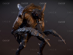 暗黑破坏神游戏圣甲虫恶魔C4D模型(含绑定动画) Diablo Destruction Holy Beetle De