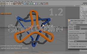 C4D花边样条控制插件 Smart Outline 1.2