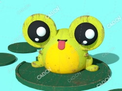荷叶上的小青蛙卡通角色模型Frog E-Pond Finished