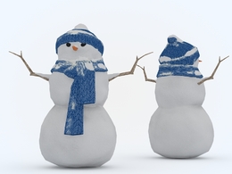 卡通低面雪人C4D模型 Snowman