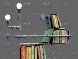 C4D创意书架 管道书架 Model Bookshelf