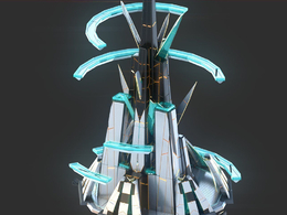 未来科幻创意摩天大楼建筑c4d模型 Sci-Fi Futuristic Future Fantasy City Building-4