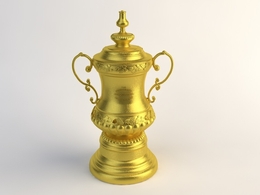 英格兰足总杯奖杯C4D模型 FA Cup Football Trophy 3d model