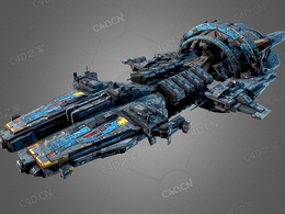 C4D太空船指挥官科幻飞行器飞船战舰模型Commander SpaceShip G7