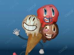 融化的冰淇淋卡通角色Redshift模型Personaje Meltilao (Tarea2)