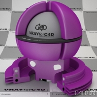 vray for c4d材质：Simple Plastic lila 002