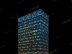 夜间摩天大楼办公楼写字楼C4D模型 Archmodels Vol.103_Night Skyscrapers - model-59