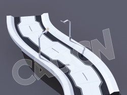 C4D未来城市弯曲道路高架模型