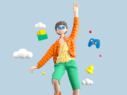 时尚男孩跳跃人物C4D OCTANE模型下载