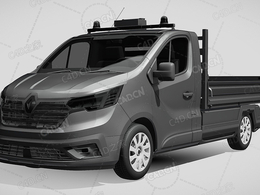 雷诺交通自卸车-2021款C4D汽车模型下载