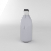 牛奶瓶C4D模型 milk bottle
