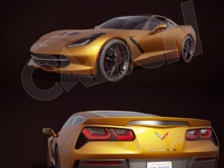 C4D跑车雪佛兰·克尔维特模型 Chevrolet Corvette