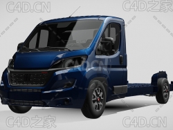 菲亚特ducato杜卡托牵引车卡车平板车货车2022款C4D汽车模型下载