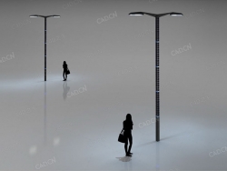 太阳能路灯3d model of tall street lamp