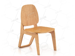 儿童矮木椅靠背实木椅C4D模型Wooden Chair 5
