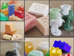 9个C4D玉石蜡烛塑料糖果肥皂材质模型工程预设 SSS Pack for Cinema 4D Octane