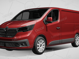 雷诺封闭车厢面包车货车C4D汽车模型下载