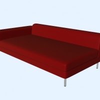红色沙发C4D模型 Sofa （vray）